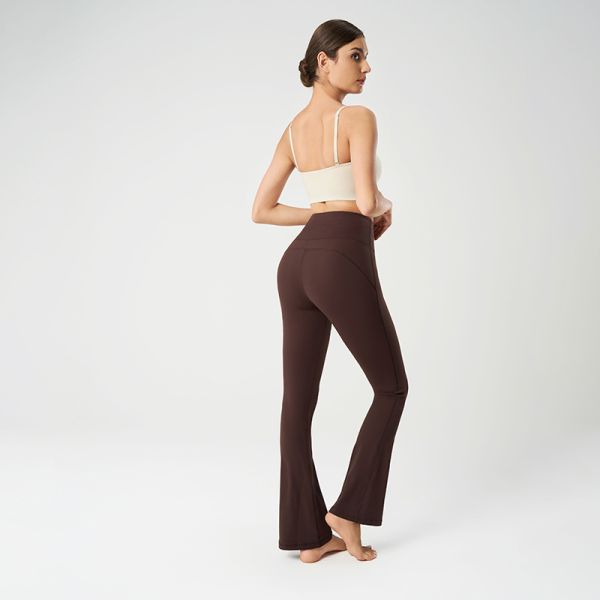 High Waisted Flared Yoga Leggings Buttery Soft Stretch Navy Blue Full Length