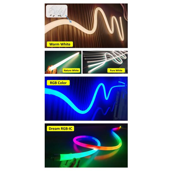 25 мм Диа Силикон Снижаемая светодиодная лента 12V 24V Гибкая неоновая трубка освещения
