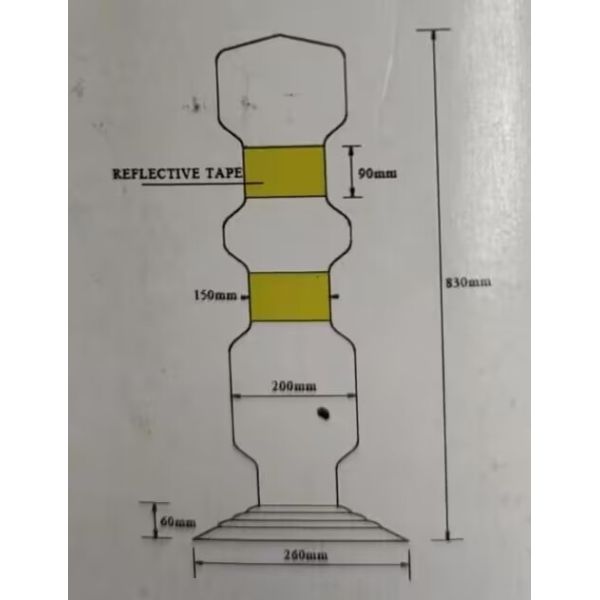 Chile Warning Spring Post 830mm Orange blue Flexible Traffic Bollard Reflective Road 1.7kgs Delineator Post for road construction diviner