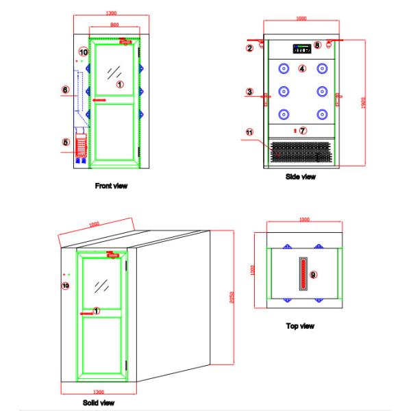 Spray Coating Stainless Steel Clean Room With Manual SS Swing Doors