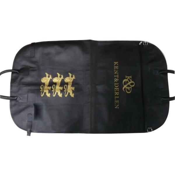 Kd 100g Unwoven Fabric Snap Fastener Closure Garment Dress Bag With Leather Handle