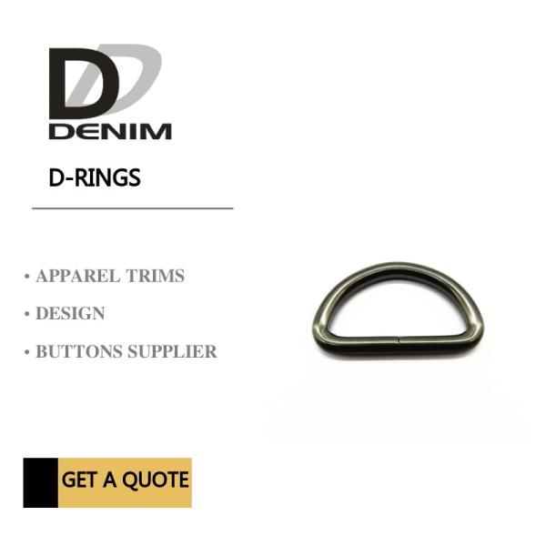 Black Ancient Silver metal d rings Clothing Buckles Trims Standard Size 1.5cm ~ 5cm