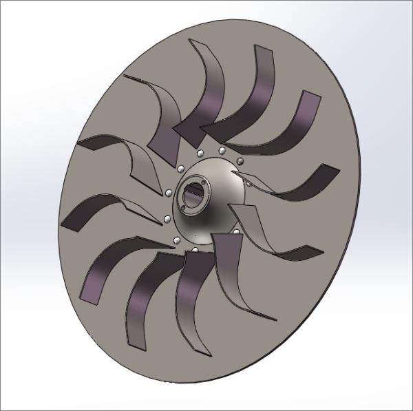 Q345 Centrifugal Fan Parts Airfoil Impellers Silencers Rotor Bearing Cone Rotor Bearing Box