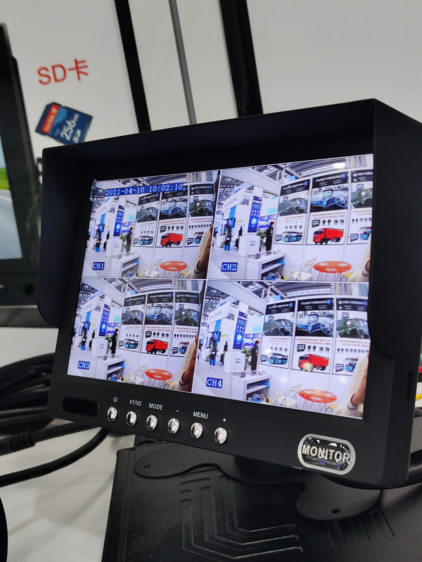 Монитор автомобиля 7 дисплей LCD камеры вида сзади дюйма 4ch/4 разделенный для тележки RV
