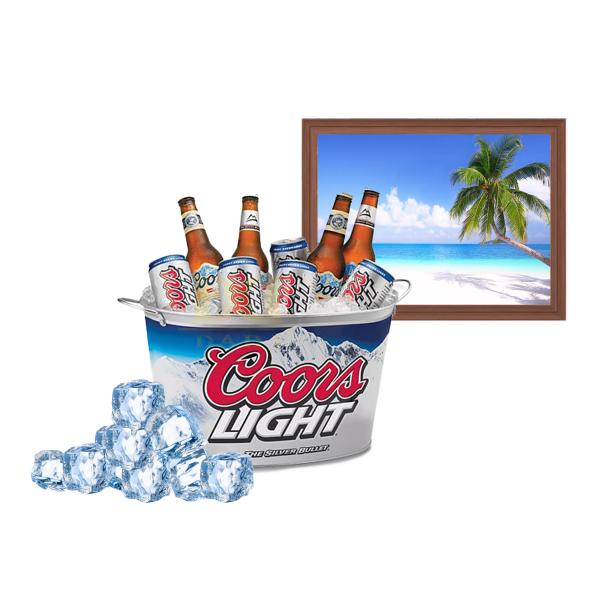 DADI 5L Round Metal Tin Ice Bucket With Custom Logo for 6 Bottles Beer