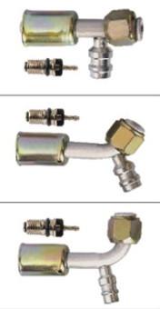 #6 #8 #10 #12 Al joint with iron jacket R134a high & low pressure valve ( Female Flare)/auto ac hose fitting