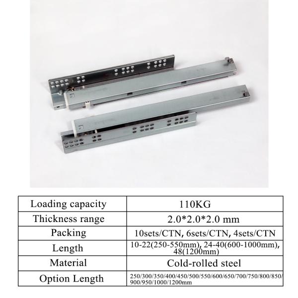 Heavy Duty Cabinet Furniture Drawer Slides 350mm 450mm 550mm for Kitchen