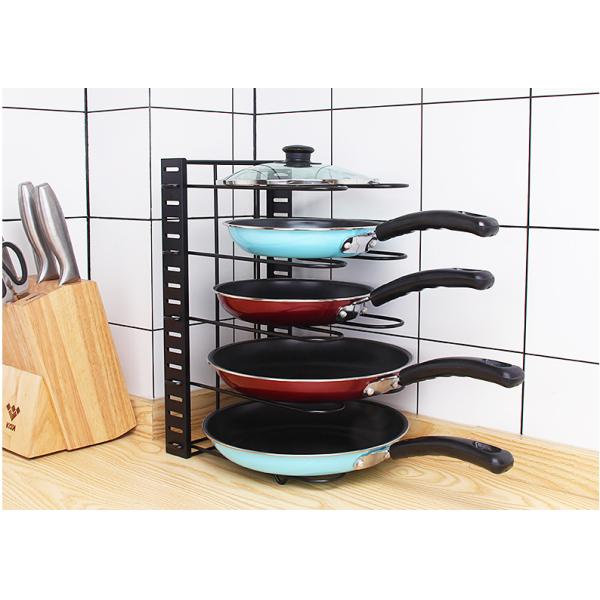 Five Storey Iron 380mm Height Steel Kitchen Basket Rack For Pan Organizing