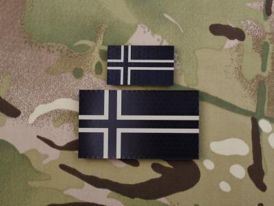 Norway Flag IR Patch Pantone Color Twill Cordra Fabric 100% Embroidery