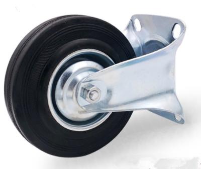 8 Inch Industrial Trolley Wheels Fixed Casters Rubber Wheel For Trolley