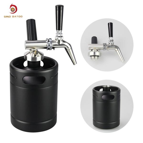 Black 64oz Nitro Cold Brew Coffee Makers , Stainless Steel Mini Nitro Cold Brew Keg
