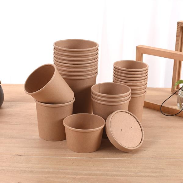 Customized Disposable Lunch Bowl Takeaway Paper Boxes for Fast Food Salad Fried Rice