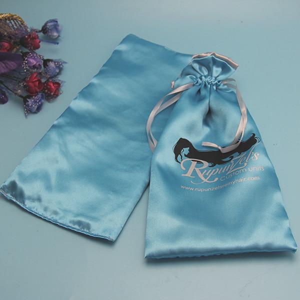 Luxury Silk Satin Hair Extension Packaging Bags , Personalized Satin Organza Bags