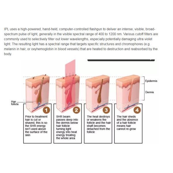 Portable IPL OPT E-light Permanent Laser Hair Removal Device 480nm 530nm 640nm