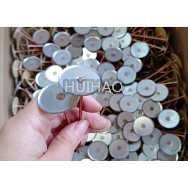 12ga Copper Plated Mild Steel Cupped Head Insulation Weld Pins For Hvac System
