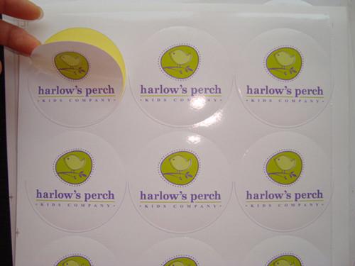 Custom Round Label Stickers – White PET plastic Circle Logo Sticker Printing & Kids Name Labels