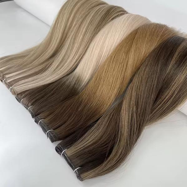 Double Drawn 100% Human Hair Genius Weft Trend Russian Thin Invisible Hair Extensions