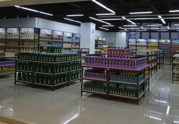 Disassembly Shop Wooden Retail Display Shelves With Melamine / Wood Steel Promotion Desk