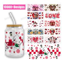 UV DTF Cup Wraps Retro Valentine'S Day DTF 24oz Cup Wraps For Libbey Glass UV DTF Cup Wrap Transfers 16oz High Quality