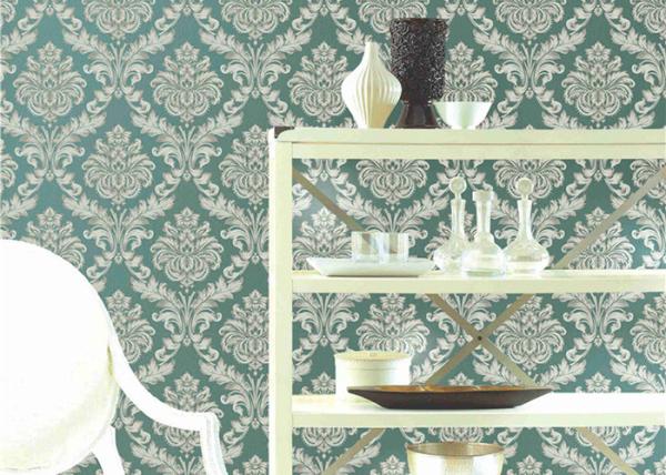 Classical Strippable Damask Wall Covering , Luxury Home Decoration Wall Covering
