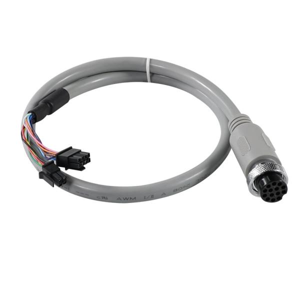 Waterproof M12 14-Pin Female Circular Connector Cable with Open Wire End for Sensor Signal Transmission or Industrial Automation