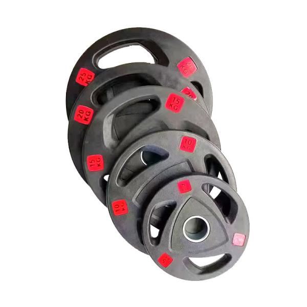 Custom Gym Fitness Black Rubber Coated Weight Plate 1.25 - 25kgs