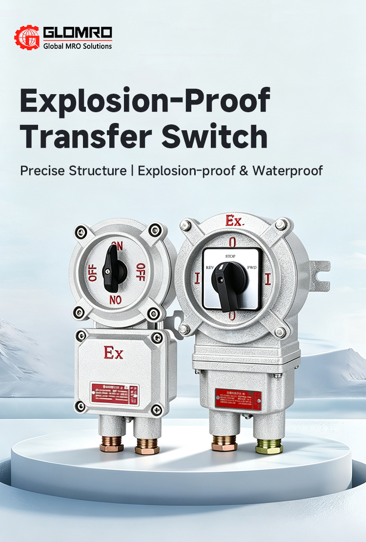 High Current 25A Aluminum Alloy Explosion Proof Rotary Changeover Switch Multiple Contact Configurations IP66 Ex Control Switch