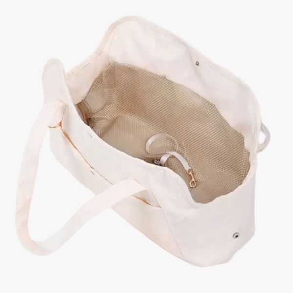 41*16*35CM Outdoor Beige Polyester Fiber Pet Travel Bag Foldable Lightweight Convenient Storage Ideal For Pet Owners On The Go