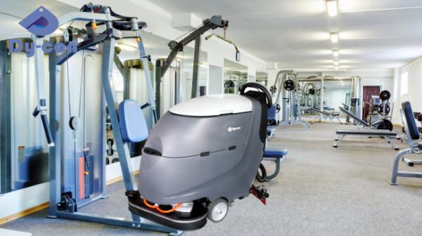 Nettoyeur de sol de gymnase à double brosse Dycon, faible bruit, haute efficacité