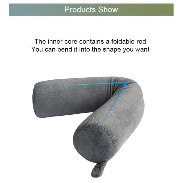 Flexible Travel Neck Roll Pillow with Memory Foam Filling and Customized Color Option