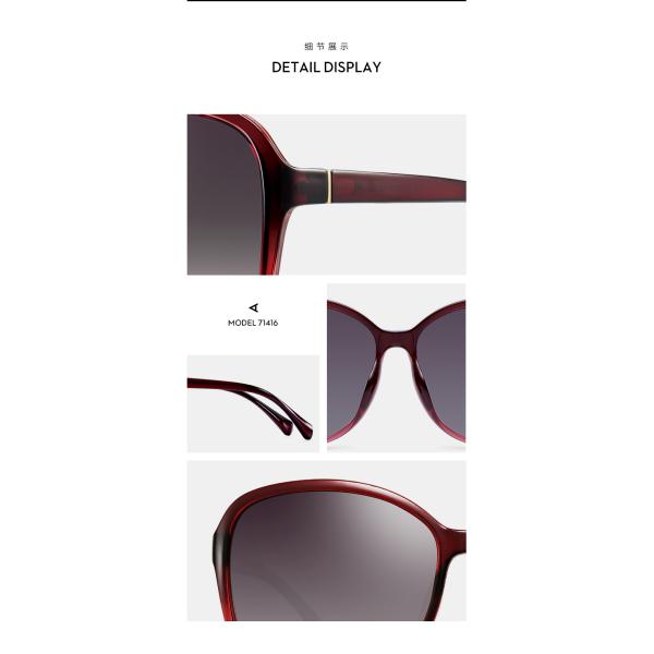 Black Brown Mauve Ladies Polarized Sunglasses , Polarized Metal Sunglasses Plastic Temple