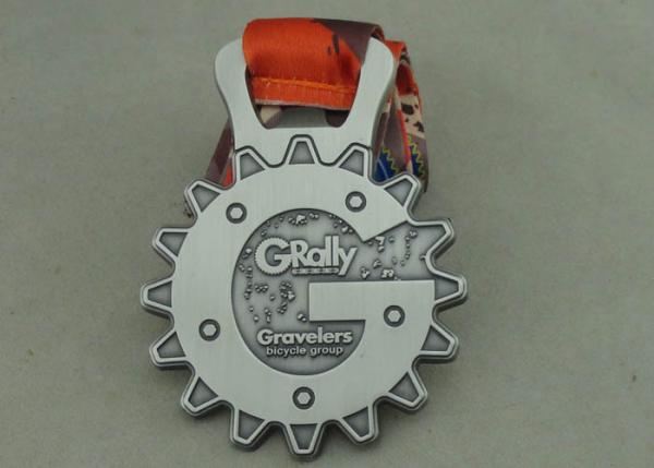 3.5 Inch Bottle Opener Die Cast Medals With Antique Silver Club Medals