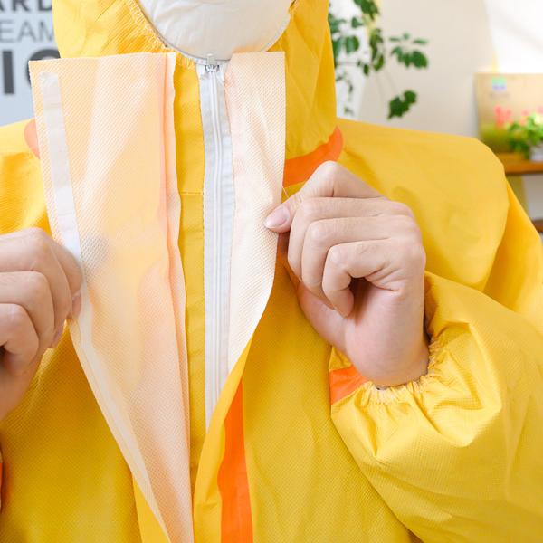 Yellow Type 3 Disposable Coverall Pp Pe Coated Heavy Industry For Oil