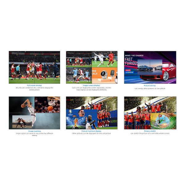 Shopping Mall Video Wall LCD Splicing Screen 55 Inch 0.88mm Bezel
