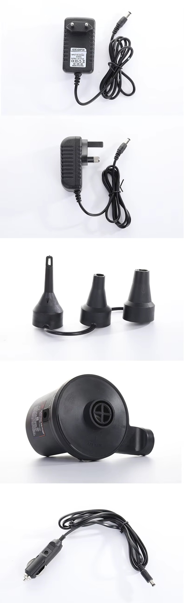 Electric DC Inflatable Pump Outdoor Car-mounted Pump Swimming Pool Swimming Ring Air Cushion Bed ABS Plastic 110V-240V