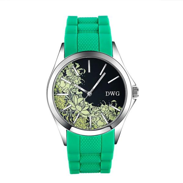 Montre de sports de silicone du Japon Movt avec la bande interchangeable multicolore