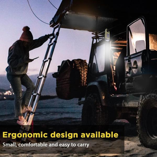 LED Solar Powered Flashlight USB Charging Hand Crank Dynamo Flashlight Survival Gear Fishing Flashlight Clip for Outdoor