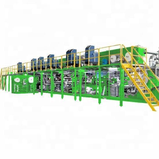 Linha de produção adulta descartável do tecido com sistema de controlo do PLC