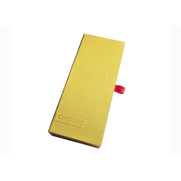 Matte Lamination Paper Gift Box Matte Gold Thick Cardboard Toothbrush Packaging