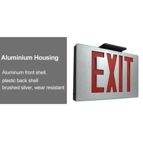 Brush Silver Aluminum LED Emergency 3.8W Fire Exit Sign Lights