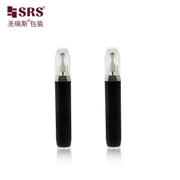L002-15/20ML Black Acrylic Eye Roller Bottle Octagan Shaped With Steel Ball