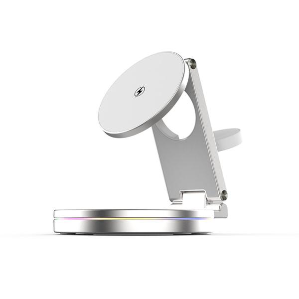 360-Degree Rotation 15W Magnetic Wireless Charger with Type C Cable 98.3*24.7*95.8mm