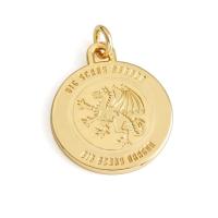 Round Tag and Loop Logo Metal Charm Engraved Logo Plates for Customized Metal Logo