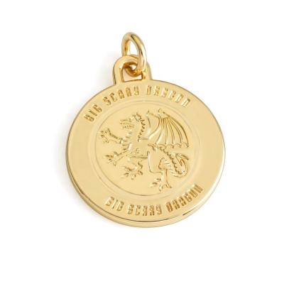 Round Tag and Loop Logo Metal Charm Engraved Logo Plates for Customized Metal Logo
