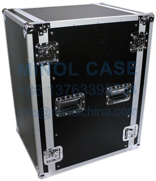 Custom Size Logo 18U Space Vertical DJ Amp Rack Flight Case With Wheels