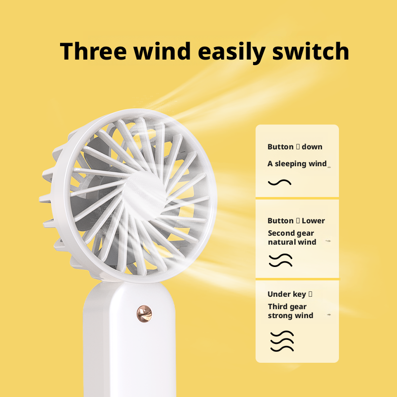 Plastic Body Portable USB Mini Air Conditioner Fan 3 Wind Speeds For Baby Use