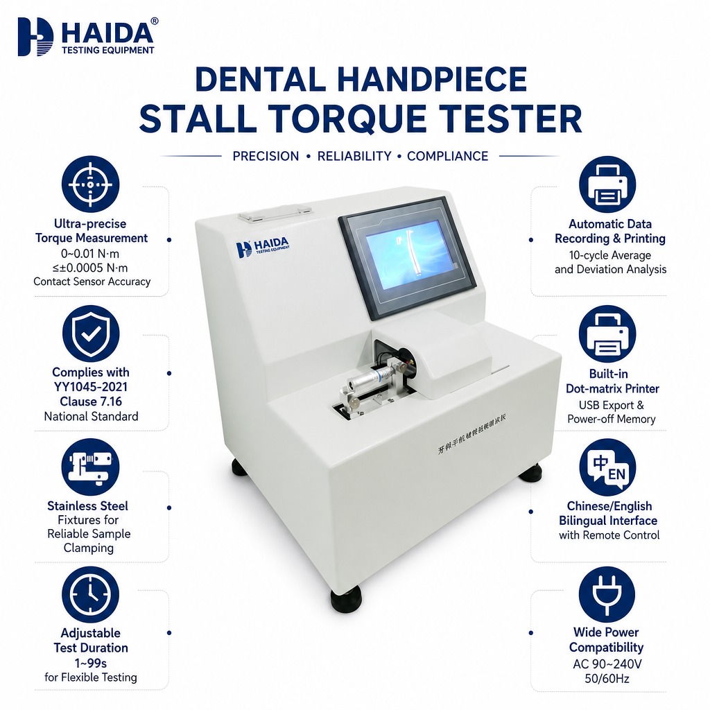 Dental Handpiece Stall Torque Tester Torque Measurement Machine for Dental Turbine QC Testing Equipment High Precision 0.0005 Nm