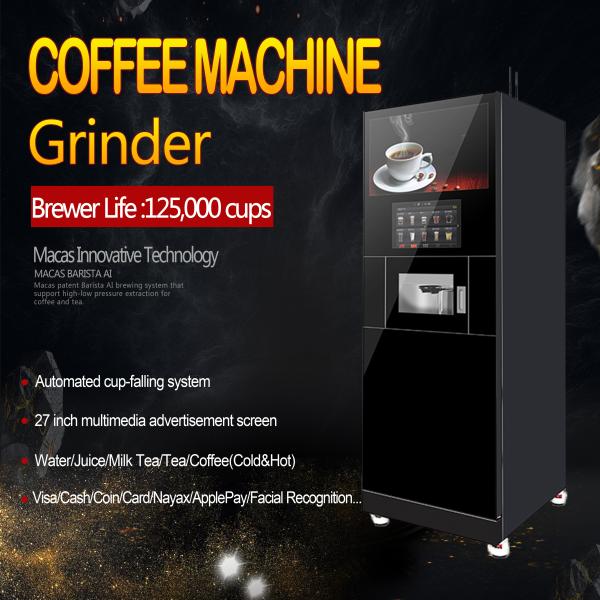 Vendeuse de snacks avec boisson de 20 secondes et espresso de 40 secondes