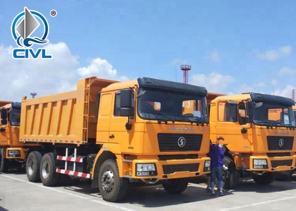 6x4 10 Wheels Shackman Heavy Duty Dump Truck For Mine Manual Transmission