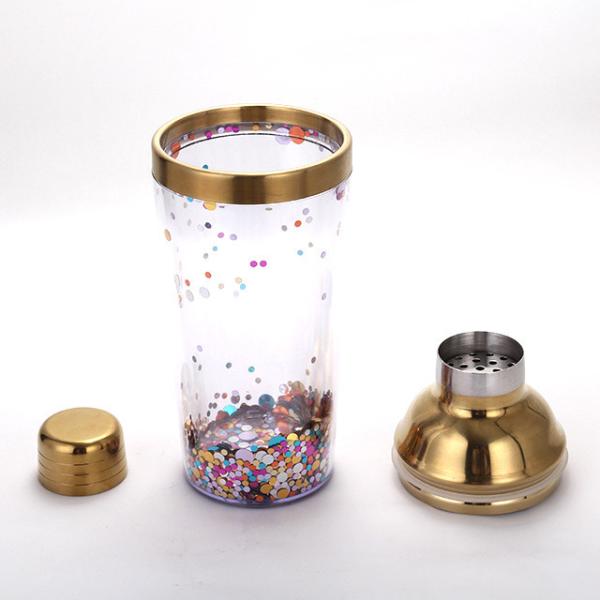 Nouveau verre à cocktail transfrontalier en acier inoxydable avec échelle gravée, verre à thé au lait 450ML